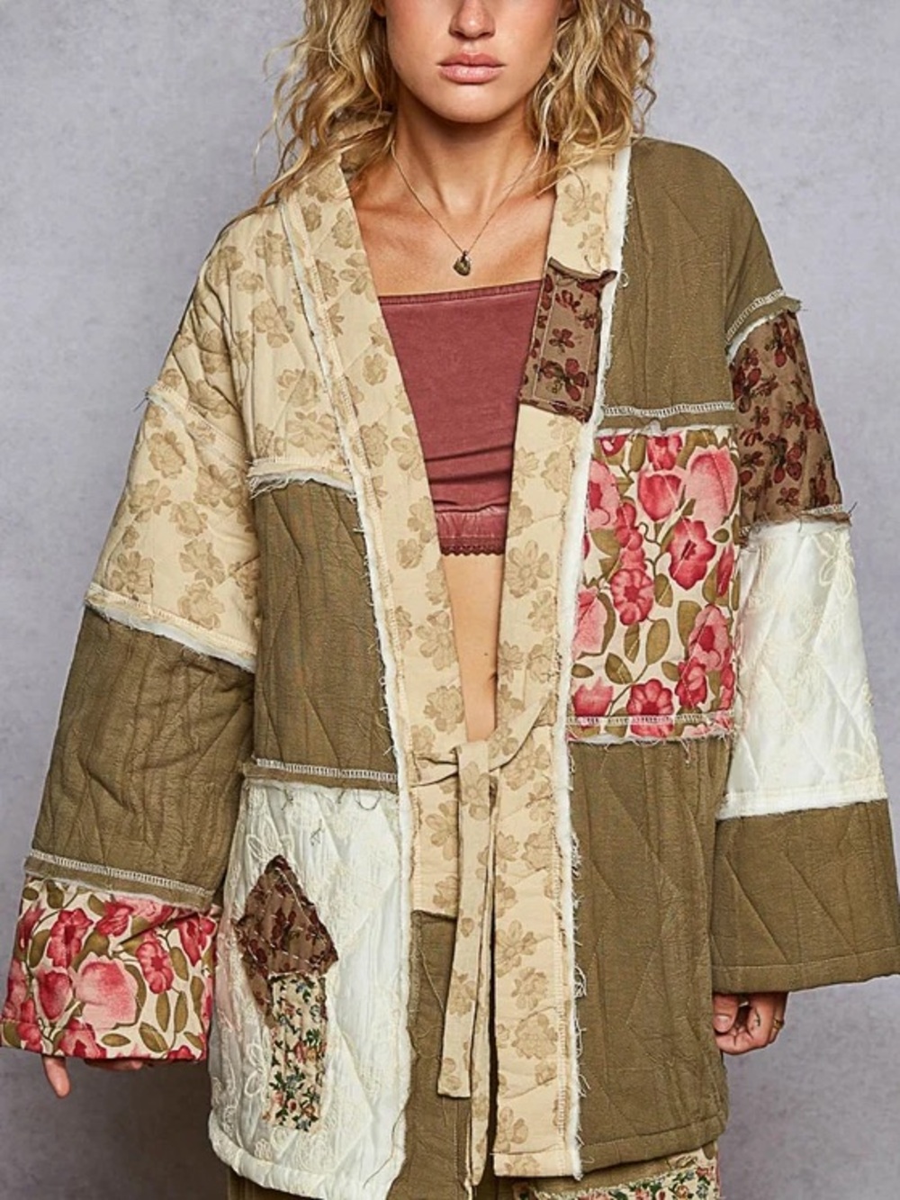 NWOT POL Patchwork Jacket